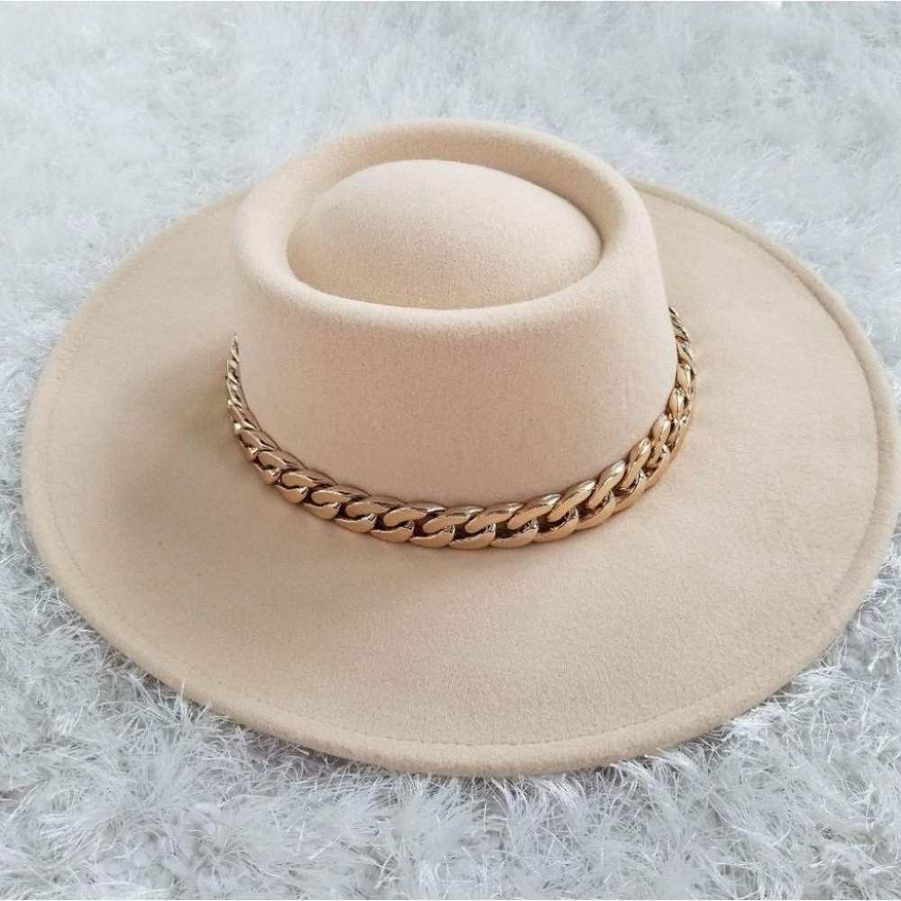 CLASSIC chain detailed Hat -ivory - Picture 4 of 10